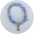 Serenity Blue Agate with Pavé Gold Seahorse Pendant - Oriana Lamarca LLC