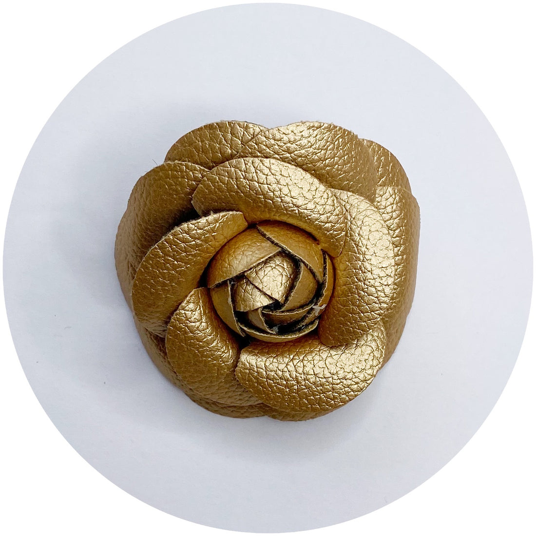 Gold Leather Brooch