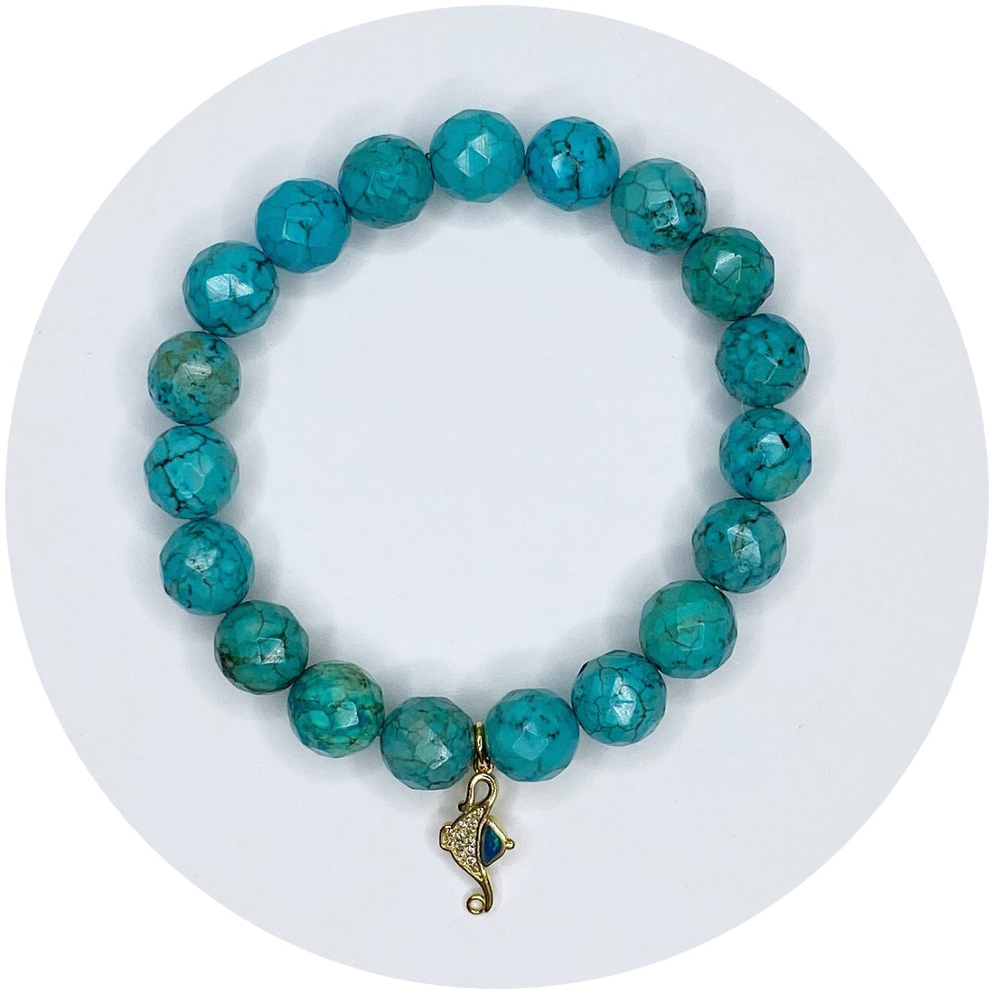 Green Turquoise Magnesite with Pavé Aladdin Lamp