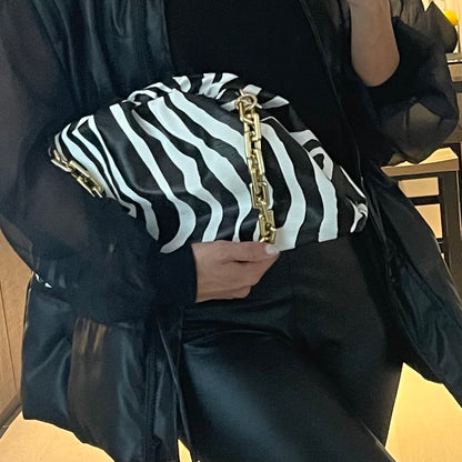 Zyla Zebra Dumpling Bag