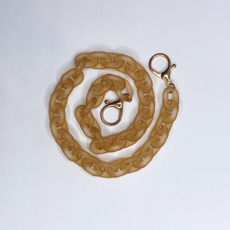 Matte Peach Curb Chain Bag Strap
