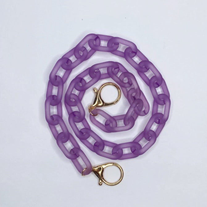 Matte Light Purple Curb Chain Bag Strap
