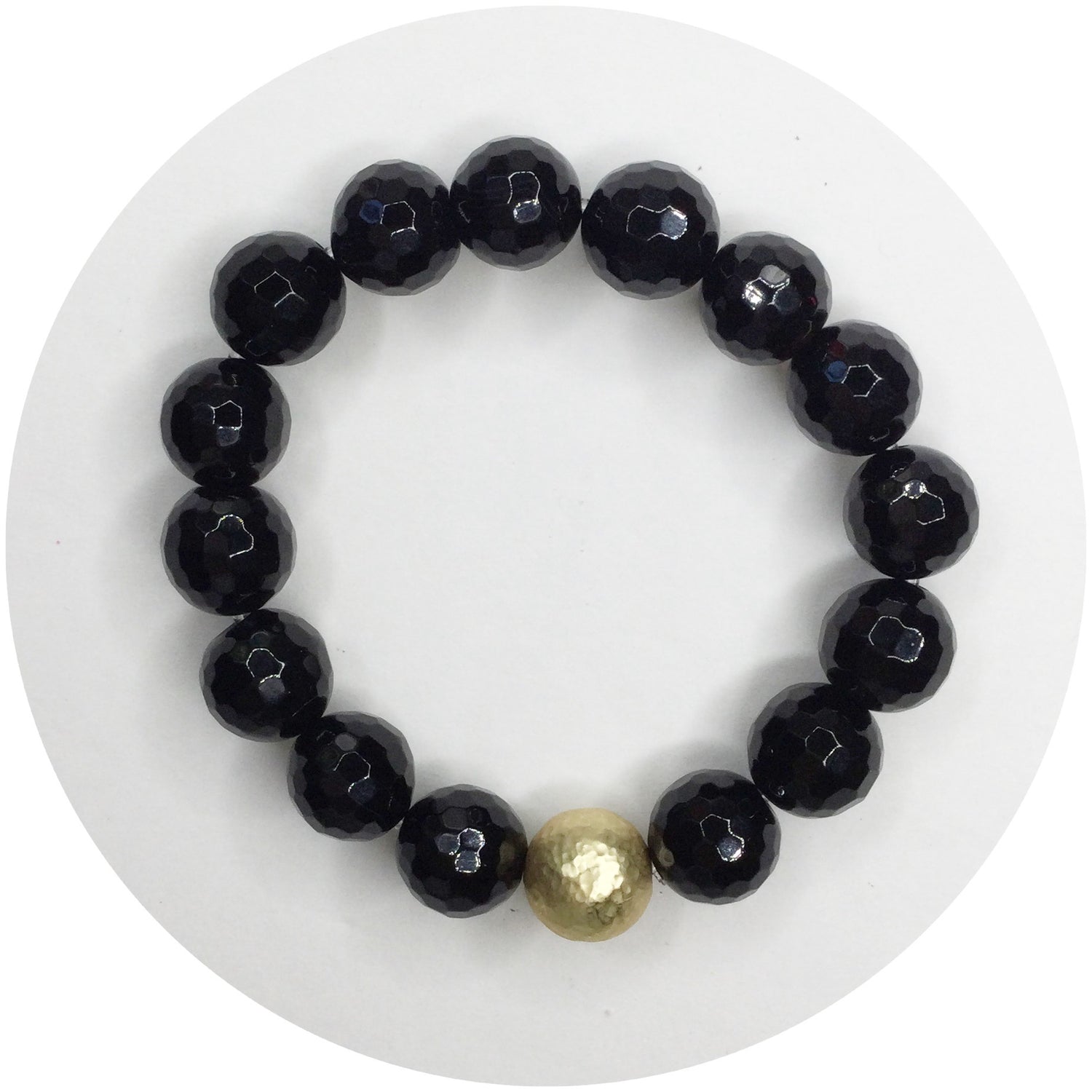Black Onyx with Hammered Gold accent