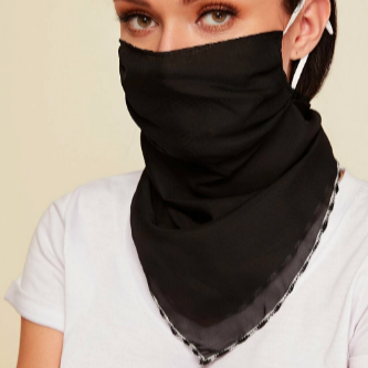 Black Chiffon Facemask Scarf - Oriana Lamarca LLC