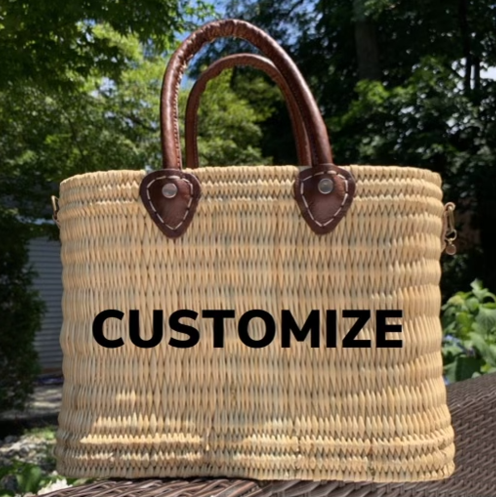 Lilliana Custom Leather Handle Reed Bag – Oriana Lamarca Designs