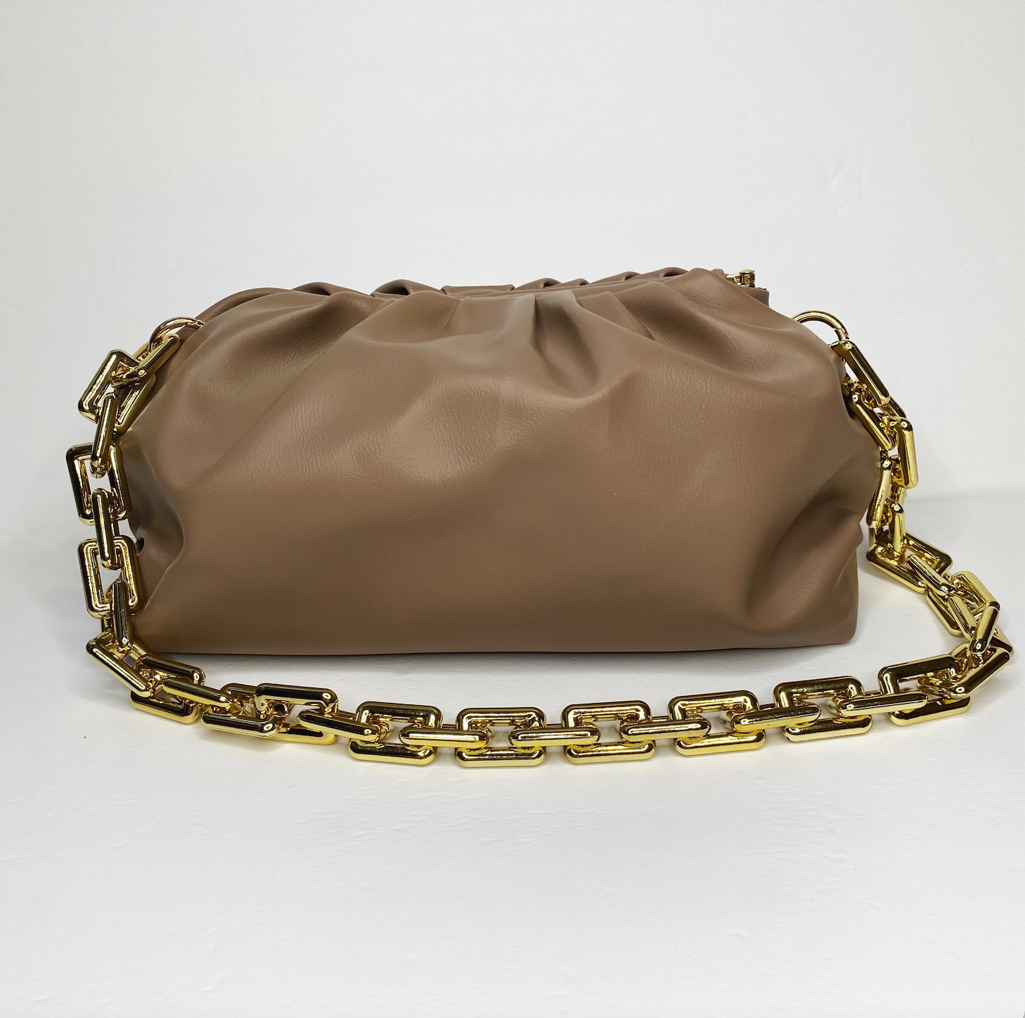 Felicia Tan Leather Pouch Handbag