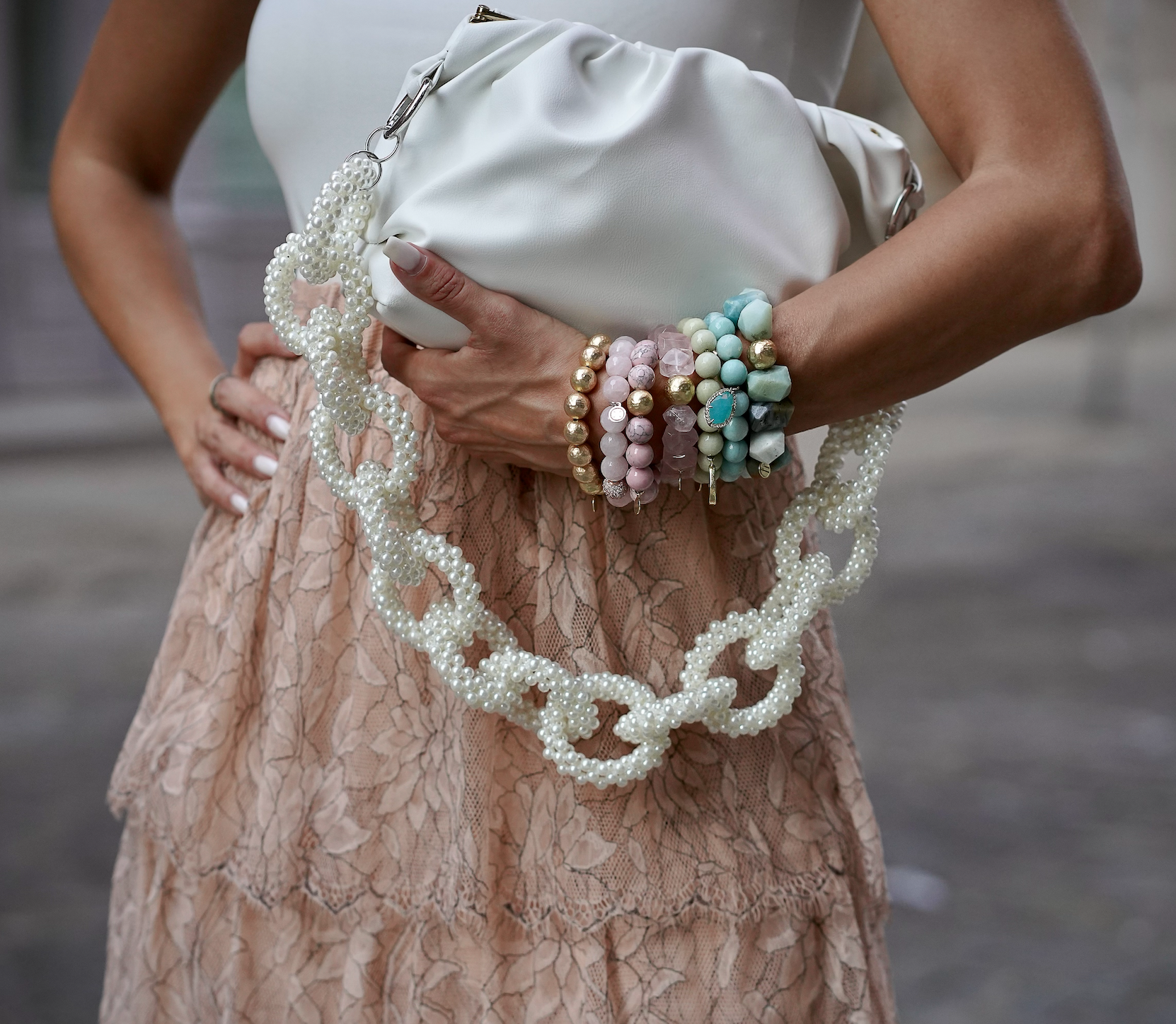 Faux Pearl Beaded Pearl Bag Strap Strap Womens Handbag Replacement