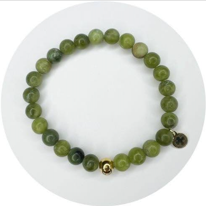 Mens Green Garnet with Gold Accent