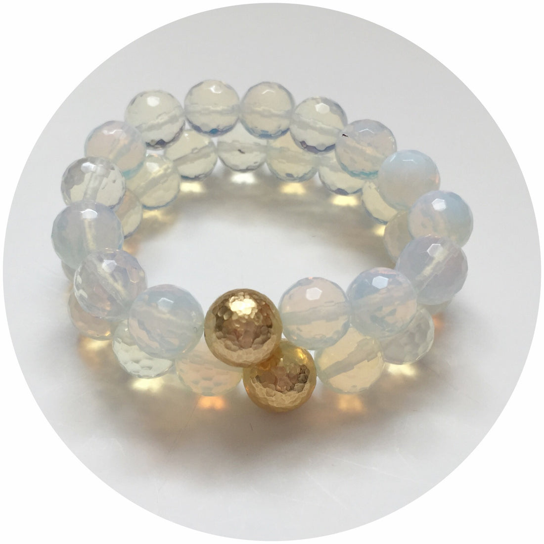 Opalite with Hammered Gold Accent - Oriana Lamarca LLC