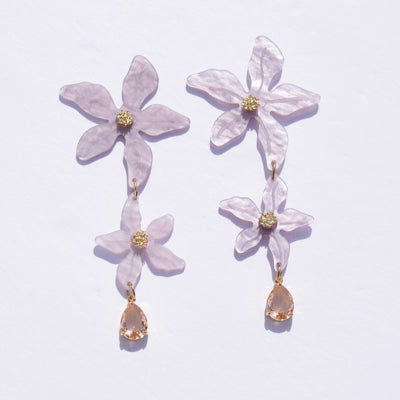 Corsica Triple Flower Acrylic Earrings - Oriana Lamarca LLC