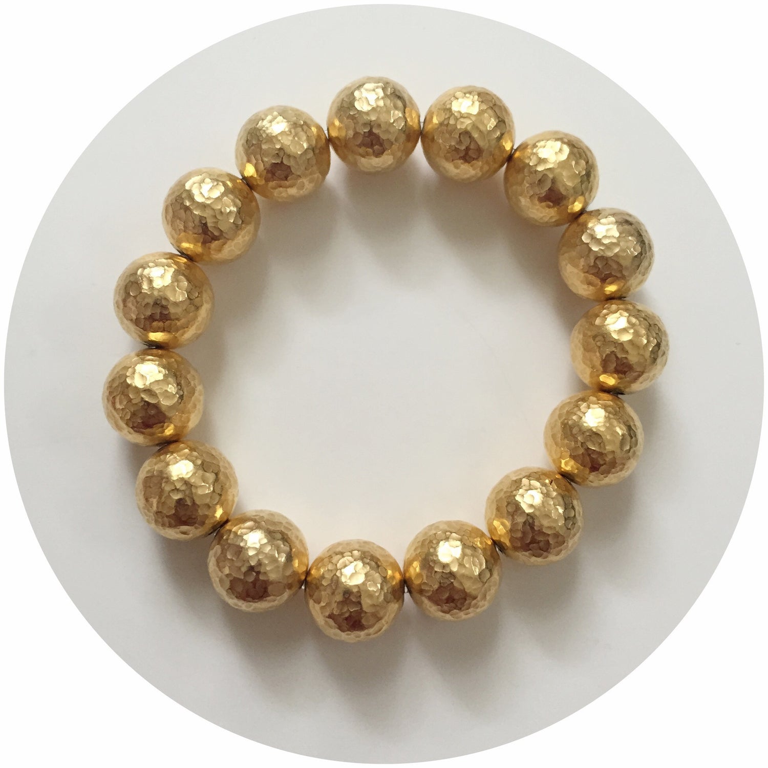 Hammered 22k Gold Plated Brass Bracelet - Oriana Lamarca LLC