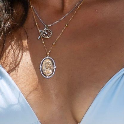 Blessed Mother Pavé Necklace