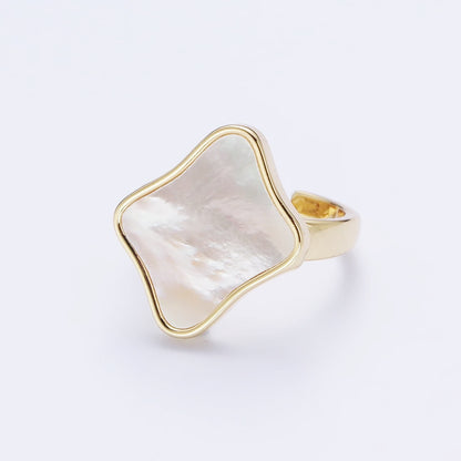 Mother of Pearl Rhombus Ring