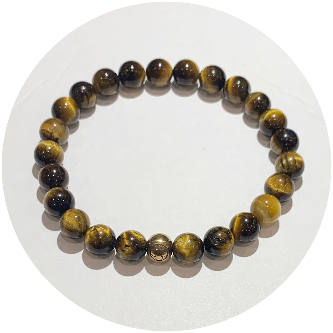 Mens Brown Tiger Eye with Gold Accent - Oriana Lamarca LLC