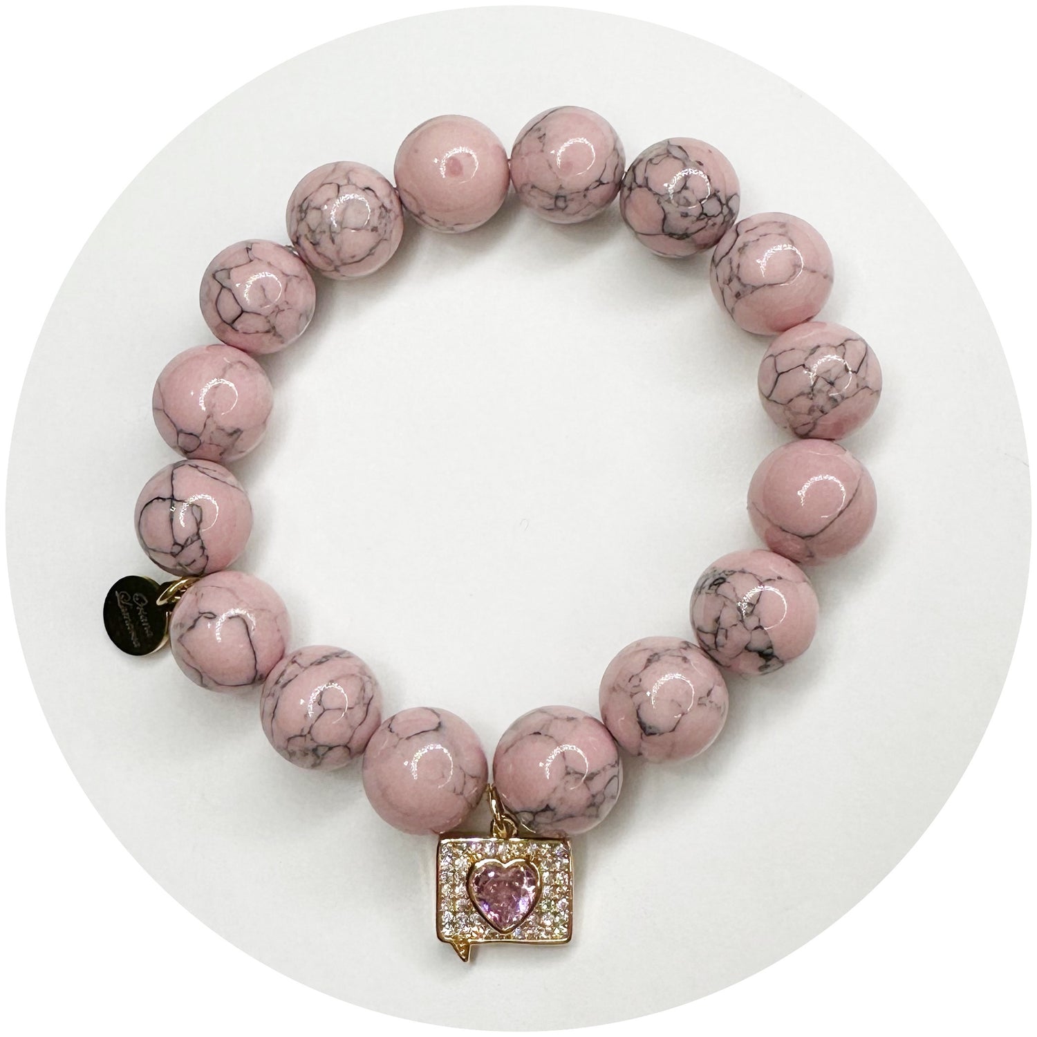Light Pink Howlite with Pavé