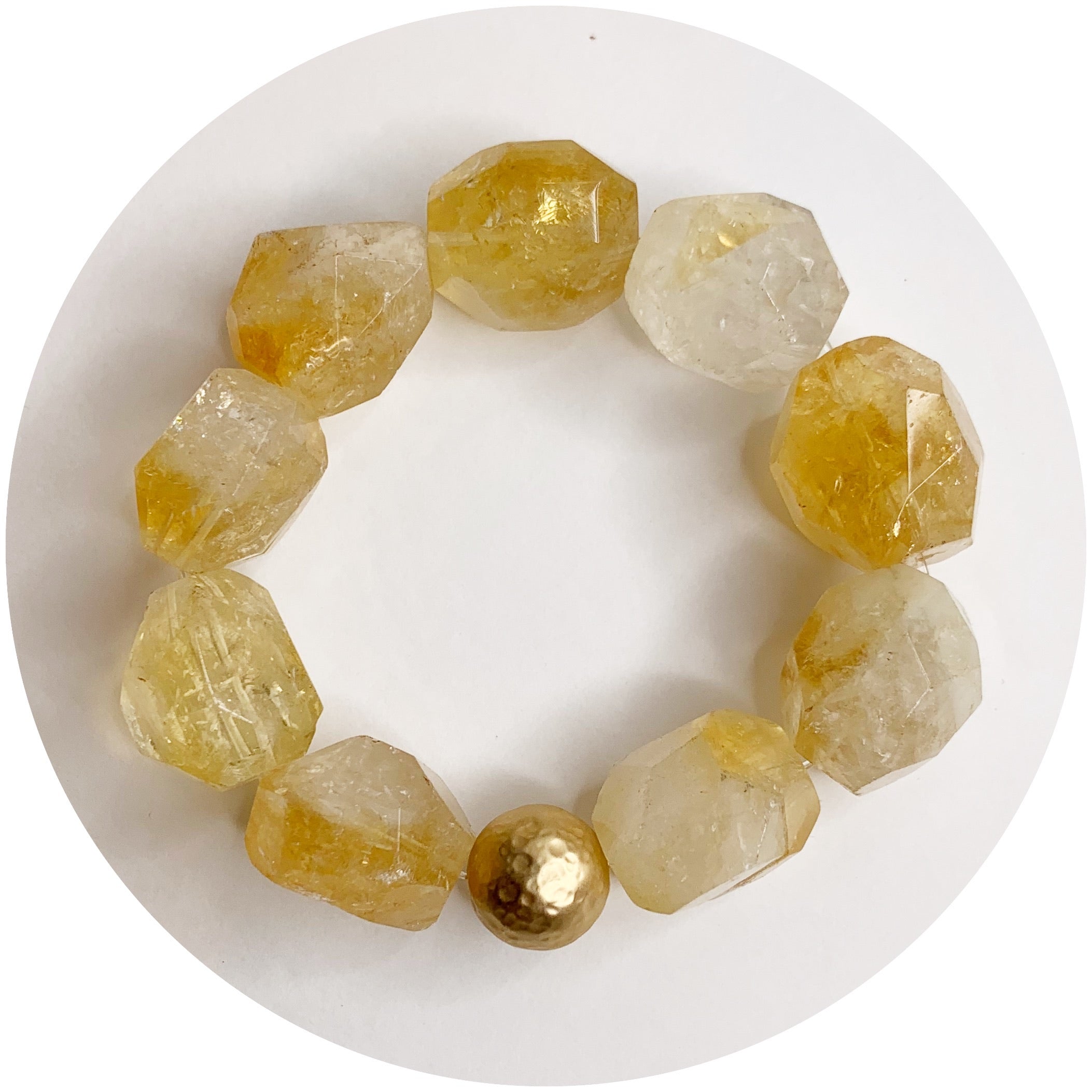 Citrine Nugget with Hammered Gold Accent