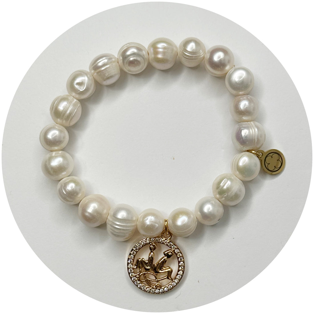 Freshwater Pearl with Gemini Zodiac Pendant