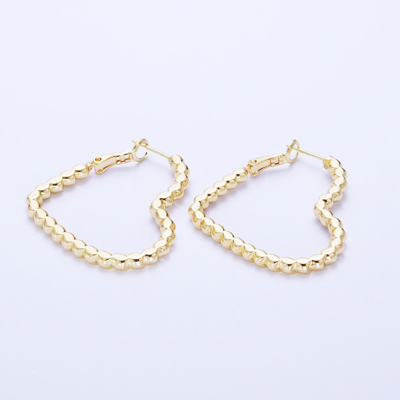 Twisted Heart Gold Hoops
