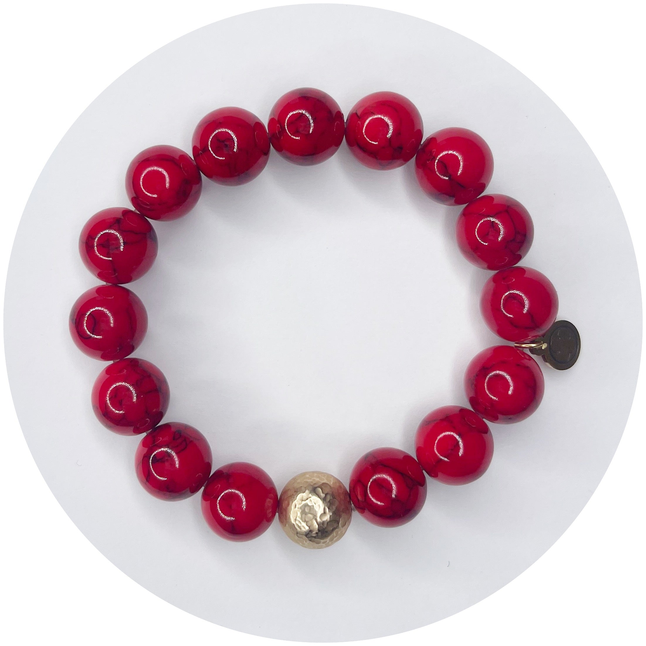 Red Howlite with Hammered Gold Accent – Oriana Lamarca Designs