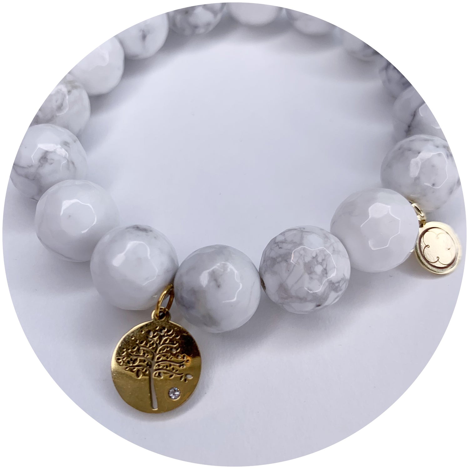 White Howlite &quot;RWJNB Healthcare Heros&quot; with Pavé Tree of Life