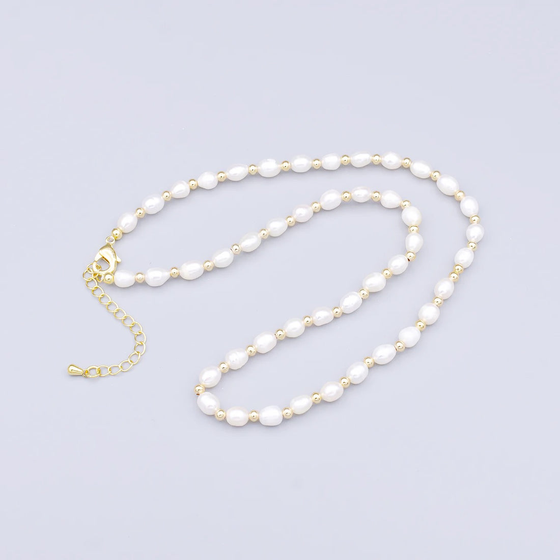 Freshwater Pearl with Gold Spacer Necklace