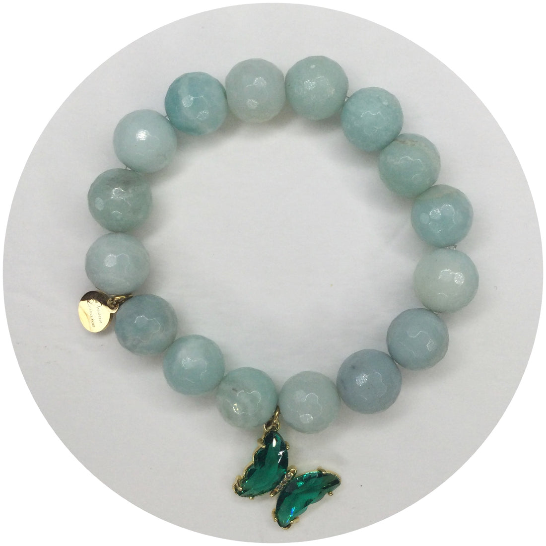 Amazonite Light with Glass Butterfly Pendant