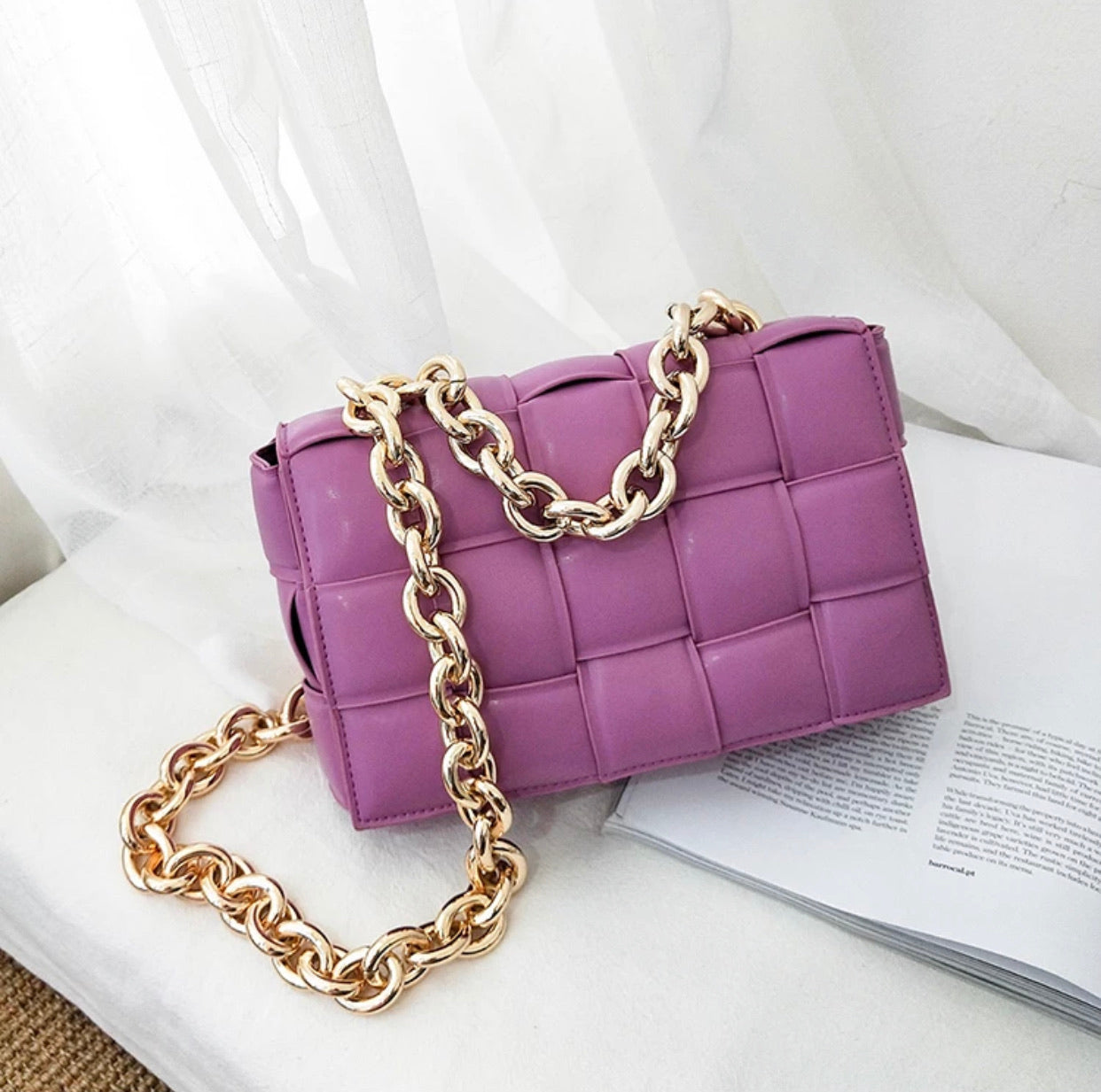 Quinn Purple Quilted Bag