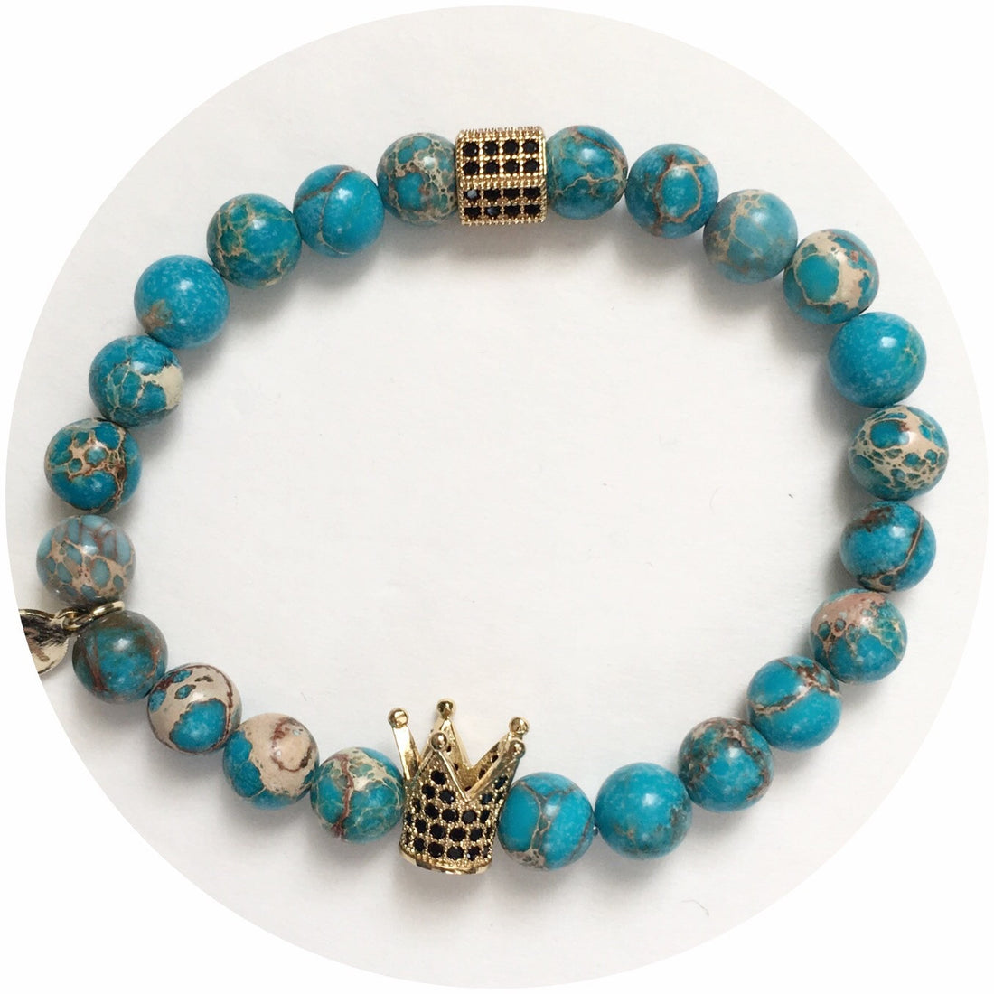 Nate B. Mens Turquoise Imperial Jasper with Pavè  Royalty Crown - Oriana Lamarca LLC