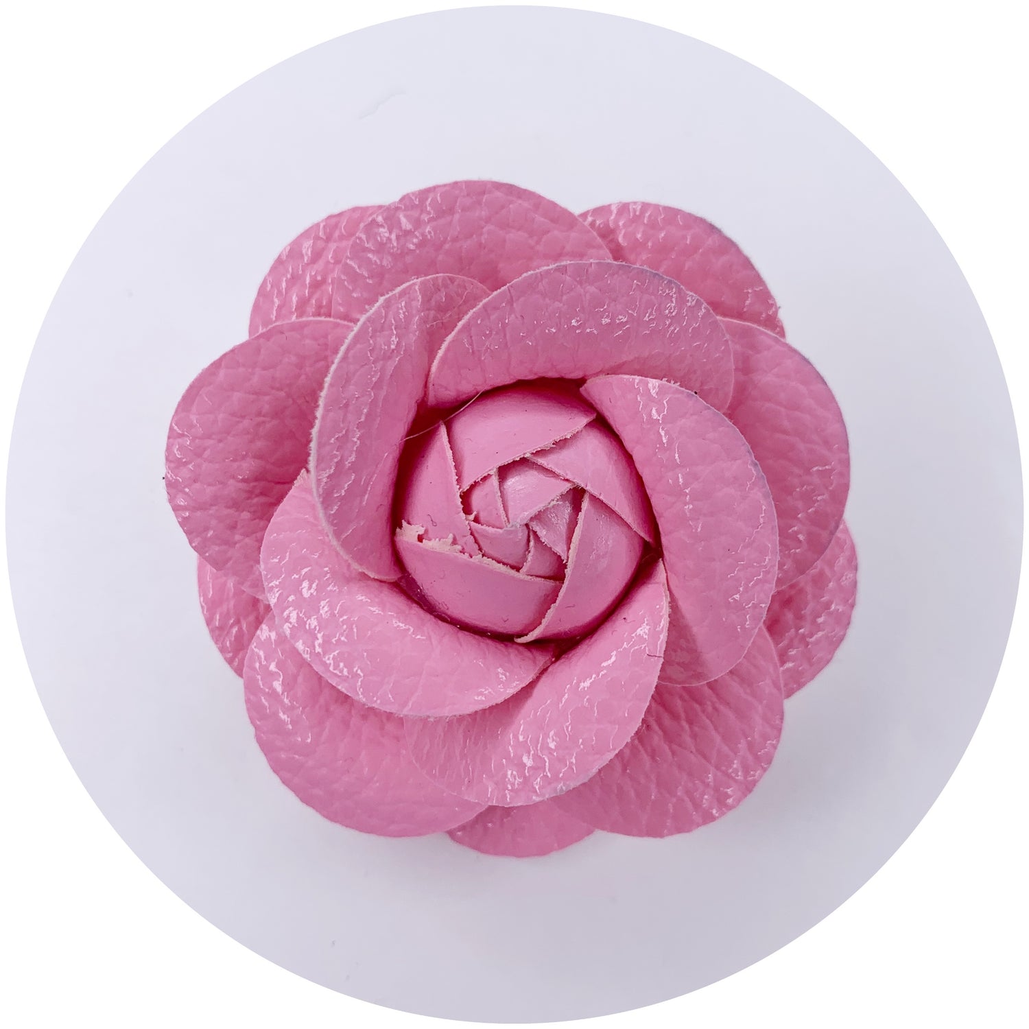Pink Leather Brooch