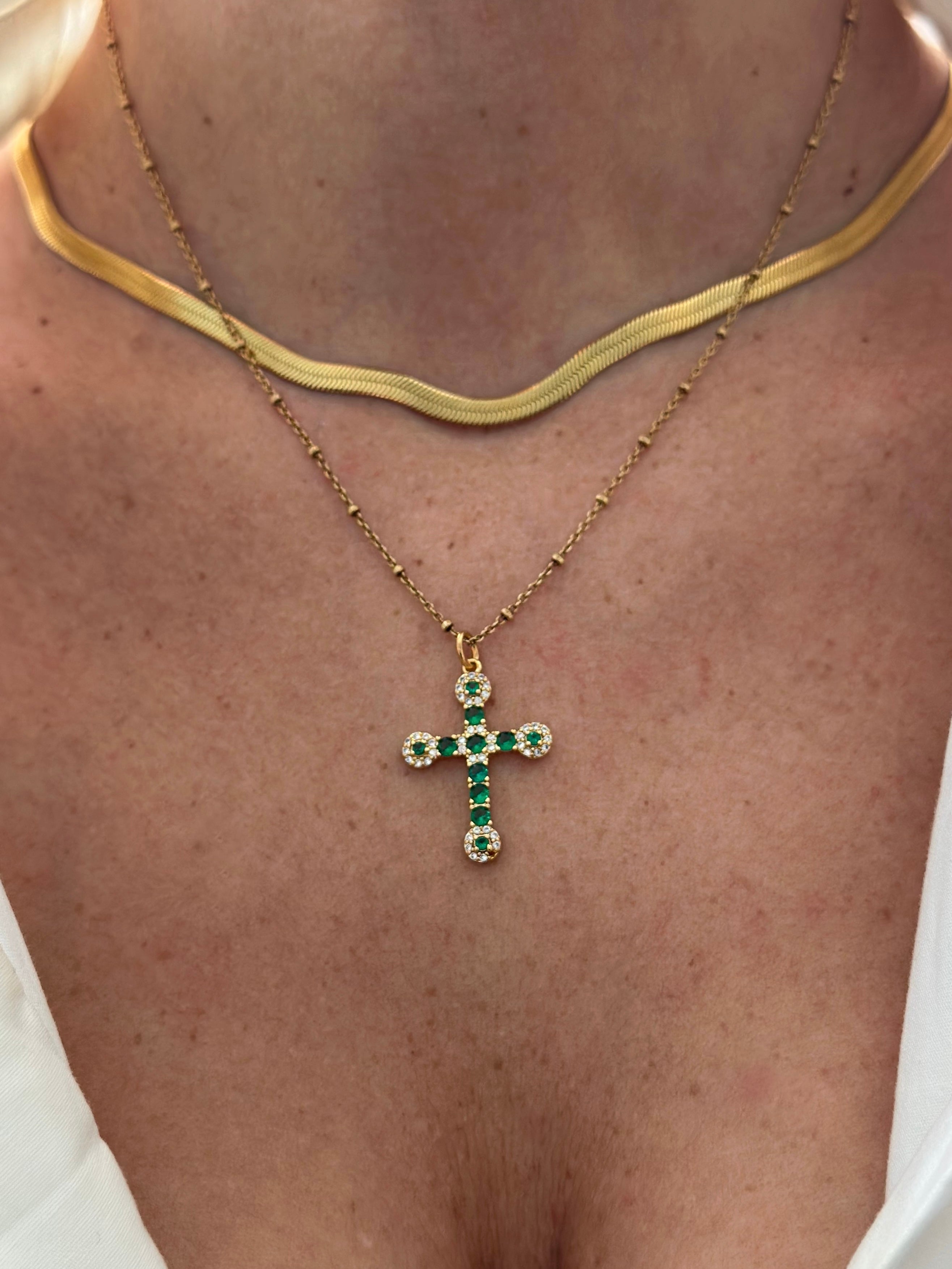 Green Jade Cross Necklace - Etsy | Cross necklace women, Jewelry lookbook, Cross  necklace