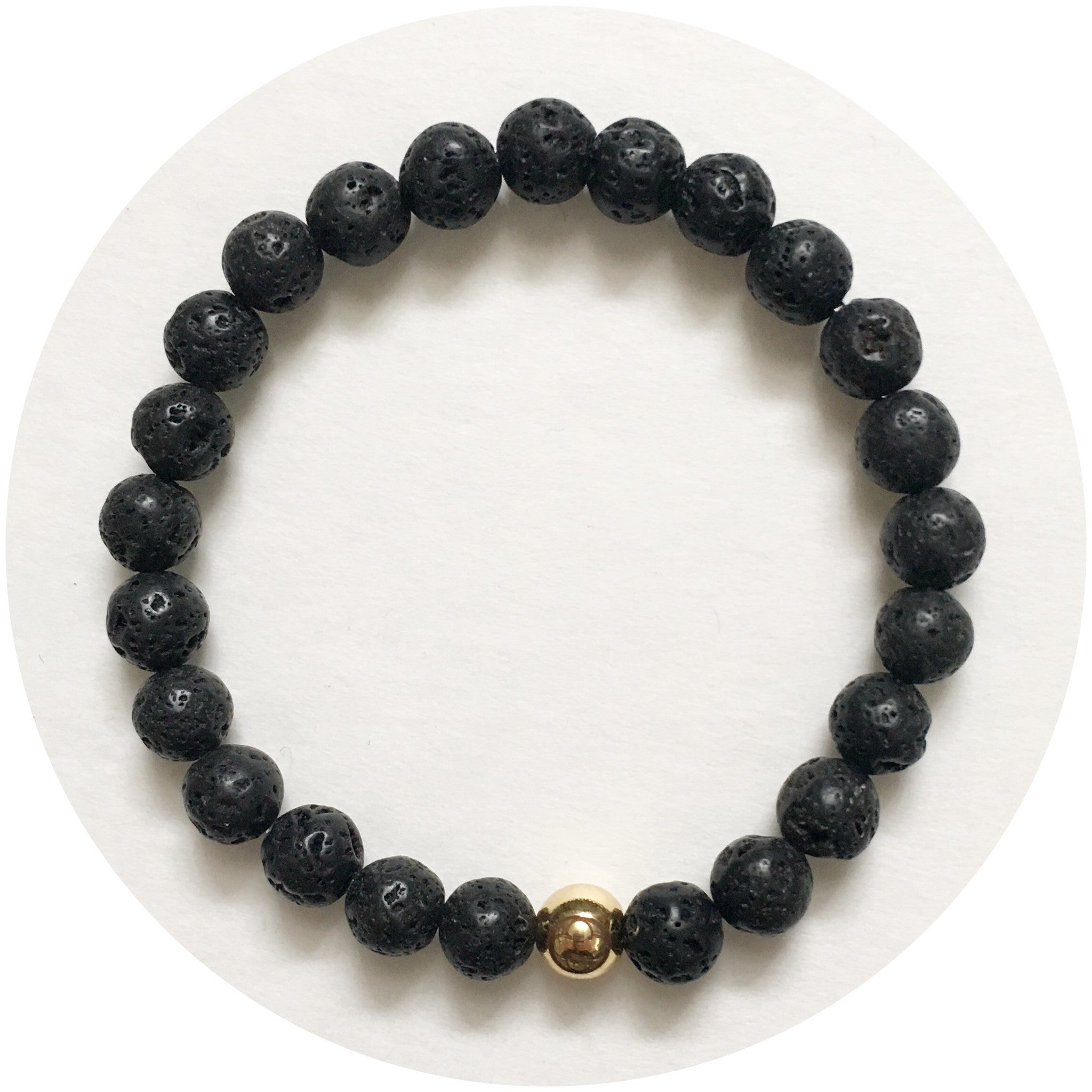 Lava Stones & Tiger Eye Stones Beaded Men's Bracelet - MYKA