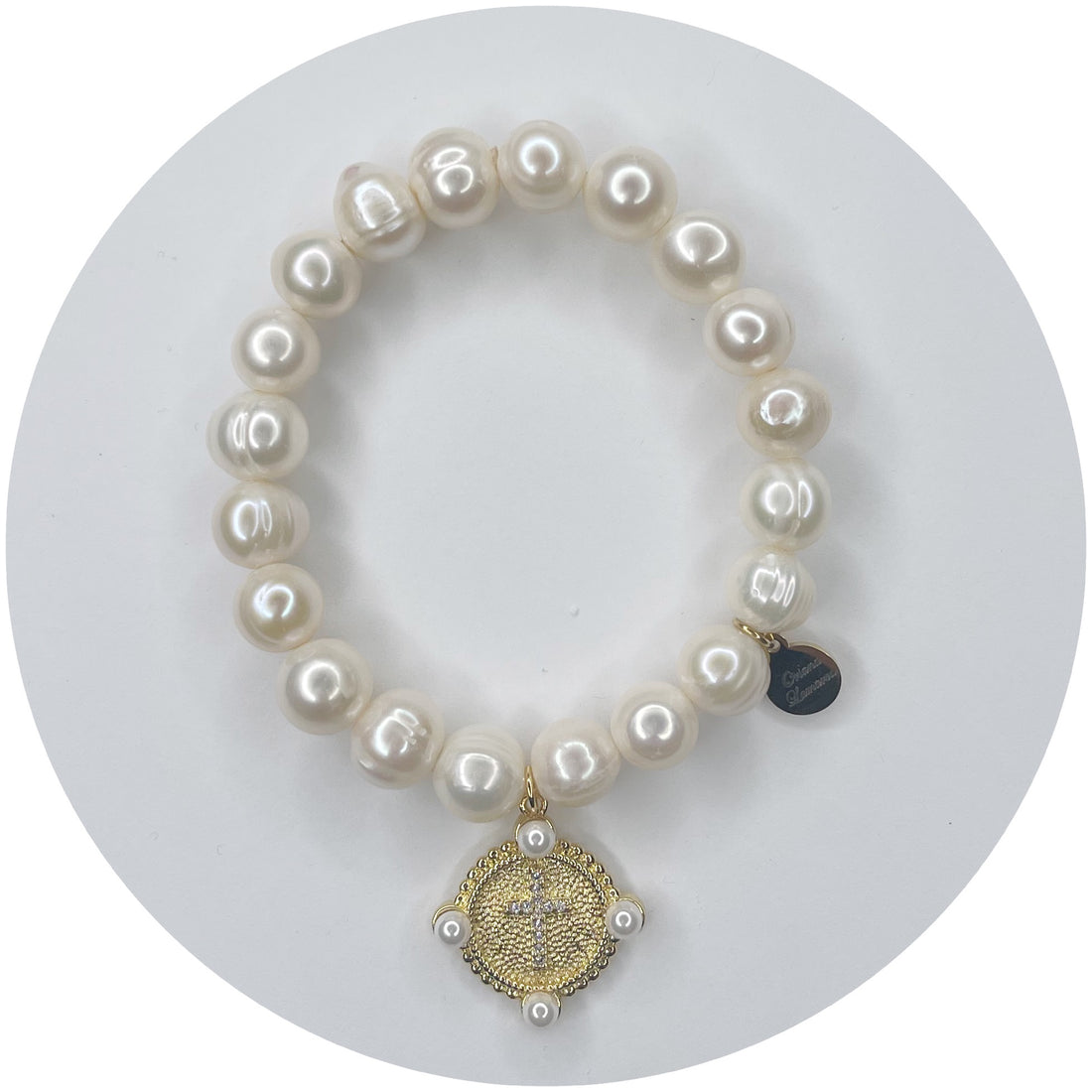 Freshwater Pearls with Pearl Cross Medallion