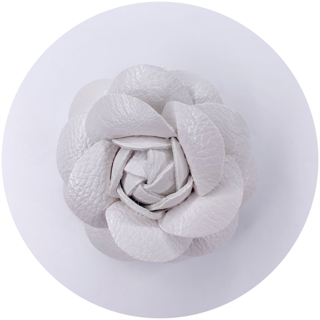 White Leather Brooch