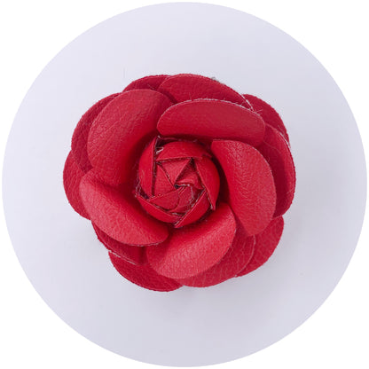 Red Leather Brooch