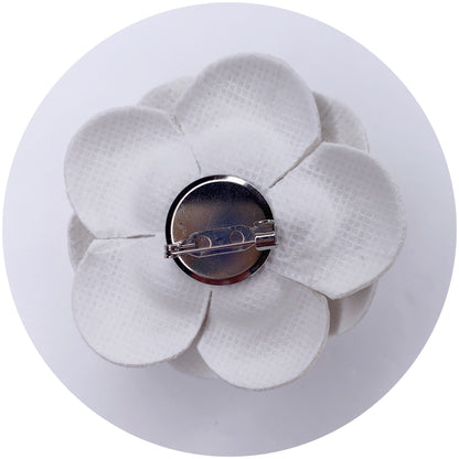 White Leather Brooch
