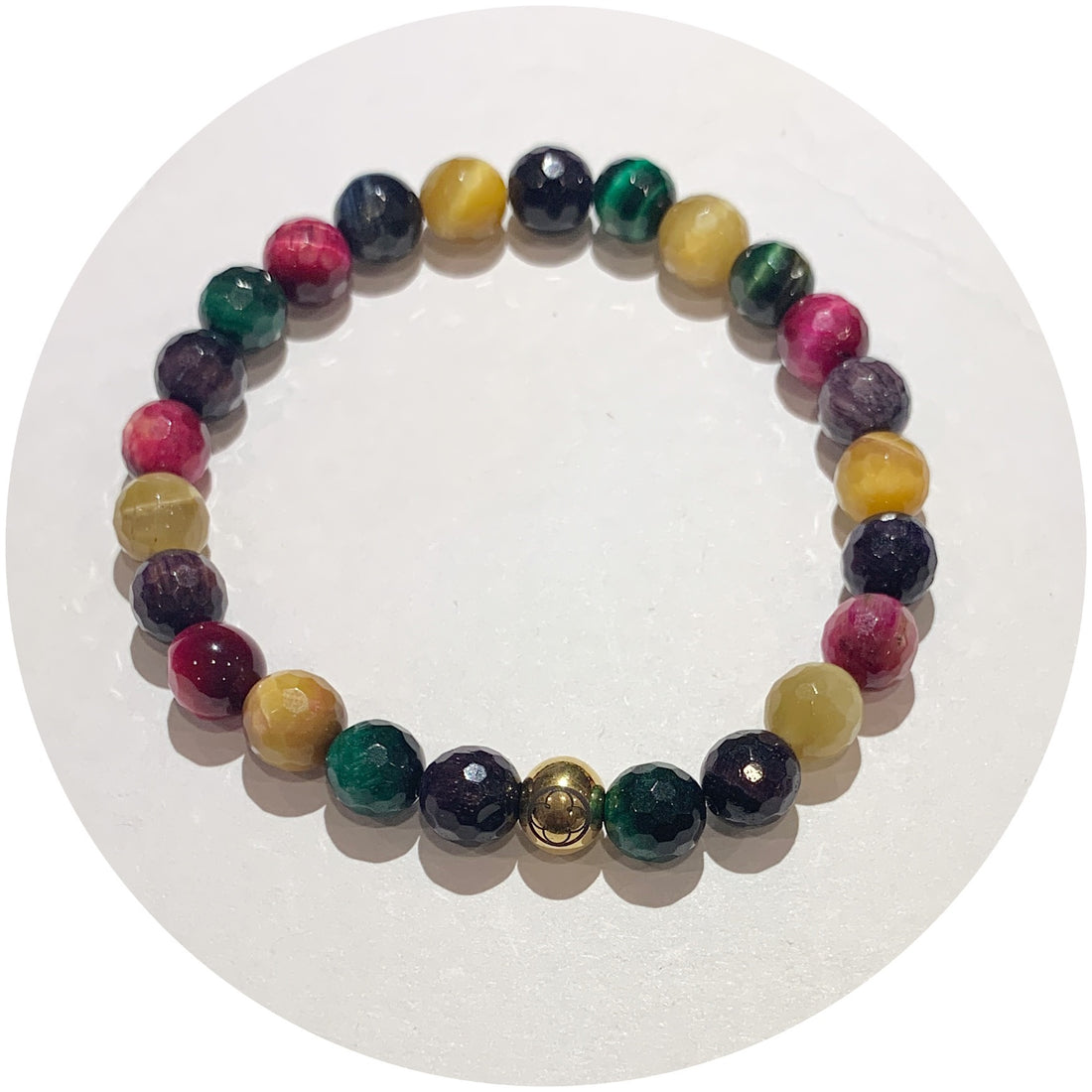 Mens Multicolor Tiger Eye with Gold Accent - Oriana Lamarca LLC